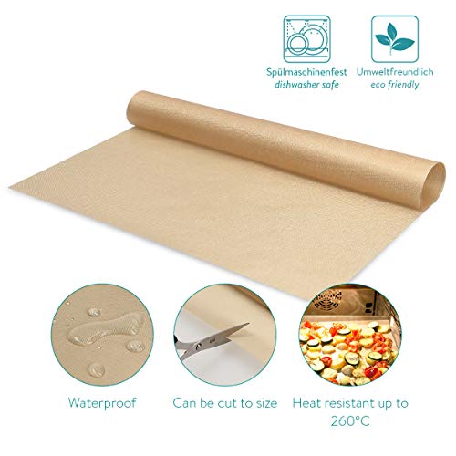 Navaris 3X Esterilla para Horno Reutilizable - Set de 3 láminas para Hornear 33 x 40CM - Papel para Horno Antiadherente