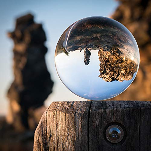 Navaris Bola de Cristal para fotografía - Esfera con Soporte - Bola de Vidrio K9 Transparente para decoración - Ø 130MM