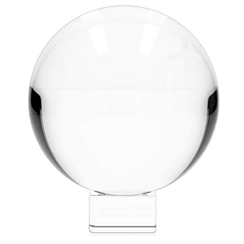 Navaris Bola de Cristal para fotografía - Esfera con Soporte - Bola de Vidrio K9 Transparente para decoración - Ø 130MM