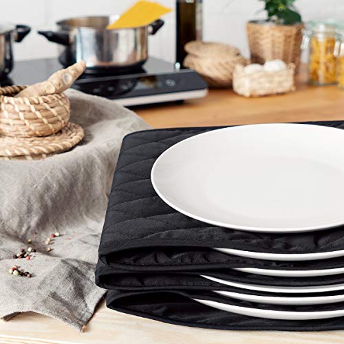 Navaris Calentador de platos eléctrico - Calientaplatos para mantener 10x plato de Ø 32 CM caliente - Bandeja calienta plato de 34 x 30 x 3 CM negro