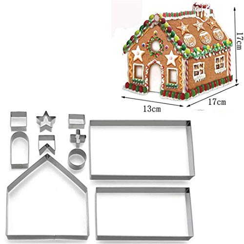 Navidad Cortador de Galletas Moldes para Galletas de Acero Inoxidable - Molde para cortar Galletas para Pastel Decorar/Artesanía de Tartas/Cookie - Forma de casa de pan de Jengibre #1