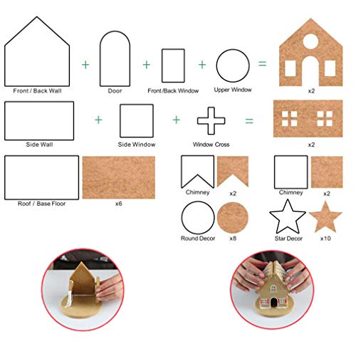 Navidad Cortador de Galletas Moldes para Galletas de Acero Inoxidable - Molde para cortar Galletas para Pastel Decorar/Artesanía de Tartas/Cookie - Forma de casa de pan de Jengibre #1