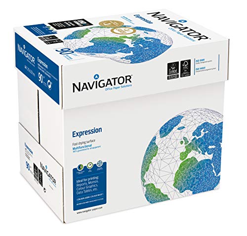 Navigator Expression - Paquete de 2500 folios de papel para impresora/fotocopiadora 90g/m² A4, Blanco