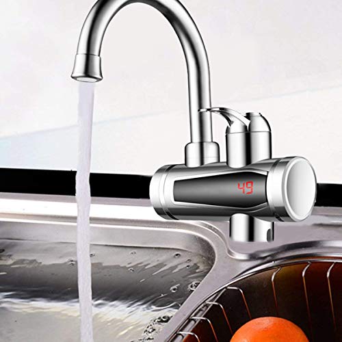 Naxdawon Calentador de agua eléctrico rápido Pantalla de temperatura LED Grifo de calefacción para cocina y baño (Calentador de agua)