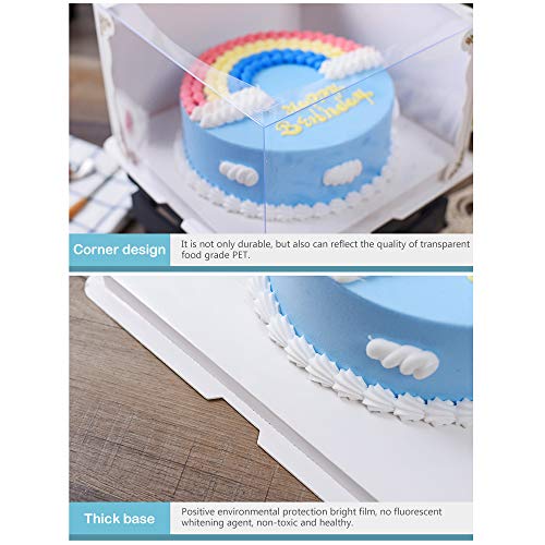 N/D Mokinga Porta Tartas, Caja para Tartas, Caja De Embalaje para Hornear para El Hogar De Una Sola Capa De 2 Piezas, Caja Transparente para Pasteles De Cumpleaños para Varios Tipos De Pasteles