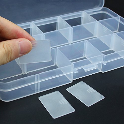 Ndier Caja de Almacenamiento Organizador,Caja de 15 Gramos para Perla de joyería de contenedor Ajustable de 15 Gramos para Perla de joyería-Hogar y Cocina