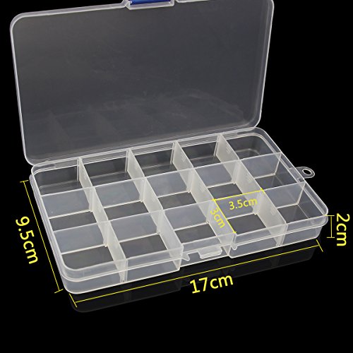 Ndier Caja de Almacenamiento Organizador,Caja de 15 Gramos para Perla de joyería de contenedor Ajustable de 15 Gramos para Perla de joyería-Hogar y Cocina