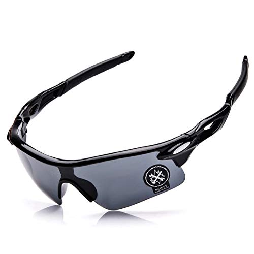 Ndier - Gafas de sol anti UV 400, gafas de sol deportivas cortavientos para hombre y mujer para bicicleta, moto, senderismo, pesca, esquí, correr, etc. Color negro