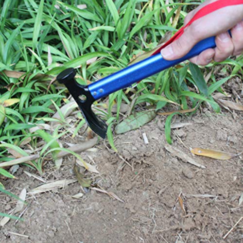 Ndier Outdoor Camping Martillo con Cuerda Ligera Aluminio Martillo multifunciones Tienda Martillo Stake Mallet Remover (Azul)