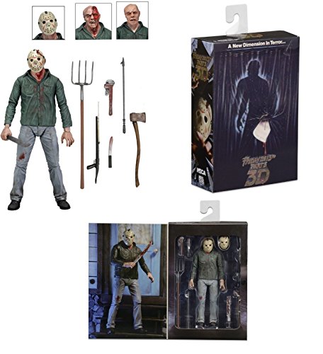 NECA - Friday The 13th, Parte 3 Jason Battle Damage Viernes 13, Figura de 18 cm (NEC0NC39783)