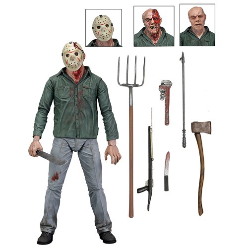 NECA - Friday The 13th, Parte 3 Jason Battle Damage Viernes 13, Figura de 18 cm (NEC0NC39783)