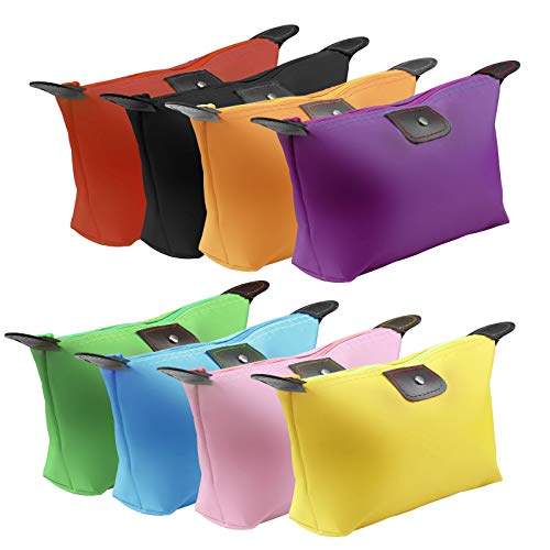 Neceser Aseo pequeño ZERHOK 8pcs Bolso de Organizador de nylón de Bolsas Impermeable pequeño Bolsa portátil Viaje