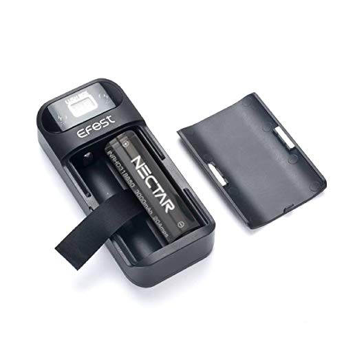 Nectar Cargador 18650 + Power Bank | Doble Uso: Cargador 18650 + Banco de Energía - con 2X 3000mah Bateria 18650 Recargable de Alto Drenaje (Incluye 2X Baterías 18650)