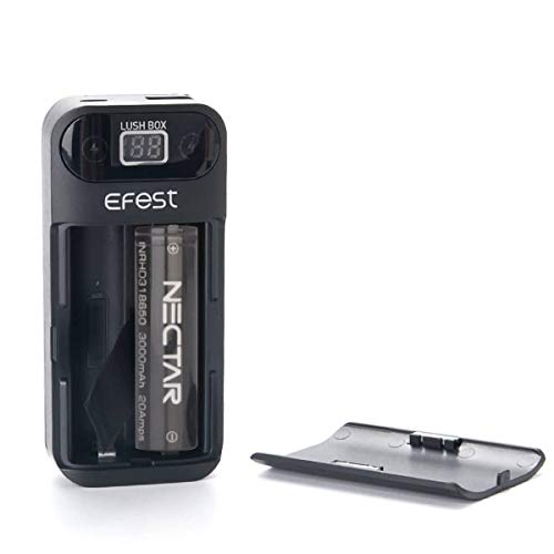 Nectar Cargador 18650 + Power Bank | Doble Uso: Cargador 18650 + Banco de Energía - con 2X 3000mah Bateria 18650 Recargable de Alto Drenaje (Incluye 2X Baterías 18650)