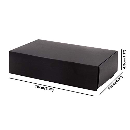 Negro Regalo Caja (20 Pack) - Cajas de regalo (19 x 11 x 4,5 cm) - Cajas de presentación de paquete plano para chocolates, regalos & joyas - Fiesta, festivales & ocasiones de boda