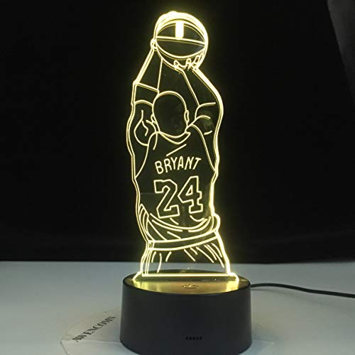 Neon Lights Bar Baloncesto Jump Shoot Figura Vista Posterior 16 Cambios de Color Luces LED 3D Regalo de cumpleaños Navidad