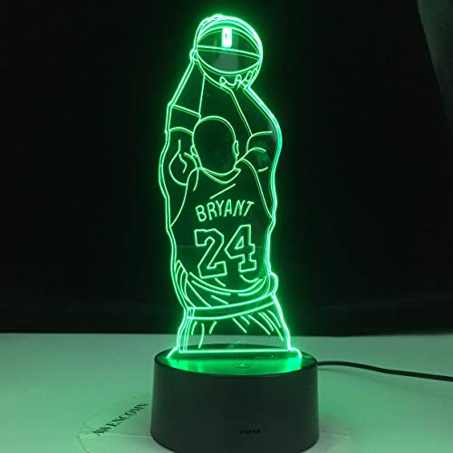 Neon Lights Bar Baloncesto Jump Shoot Figura Vista Posterior 16 Cambios de Color Luces LED 3D Regalo de cumpleaños Navidad