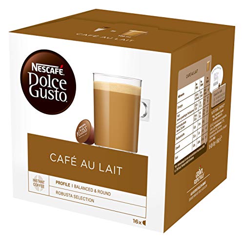 Nescafé Dolce Gusto - Café con leche, pack de 6, 6 x 16 cápsulas