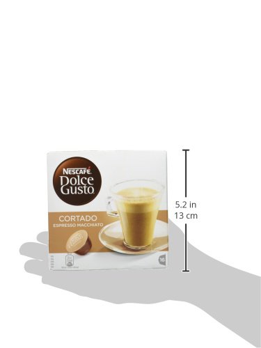 Nescafé Dolce Gusto Café Cortado Espresso Macchiato, Pack de 3 x 16 Cápsulas - Total: 48 Cápsulas de Café