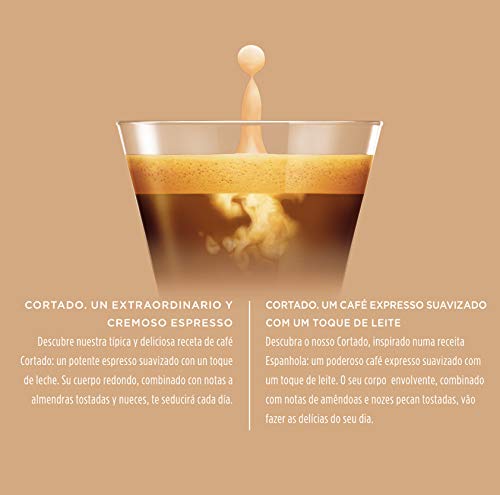 Nescafé Dolce Gusto Café Cortado Espresso Macchiato, Pack de 3 x 16 Cápsulas - Total: 48 Cápsulas de Café