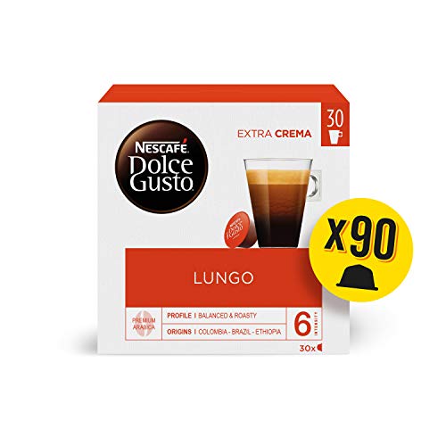 Nescafé DOLCE GUSTO Magnum Café LUNGO - Cápsulas de Café - 3 x 30 - 90 Cápsulas