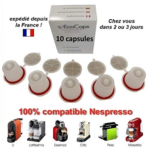 Nespresso - Capsulas rellenables recargables reutilizables cafe emohome