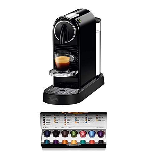 Nespresso De'Longhi Citiz EN167.B - Cafetera monodosis de cápsulas Nespresso, compacta, 19 bares, apagado automático, color negro