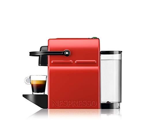 Nespresso Krups Inissia XN1005 - Cafetera monodosis de cápsulas Nespresso, 19 bares, apagado automático, color rojo (Reacondicionado)