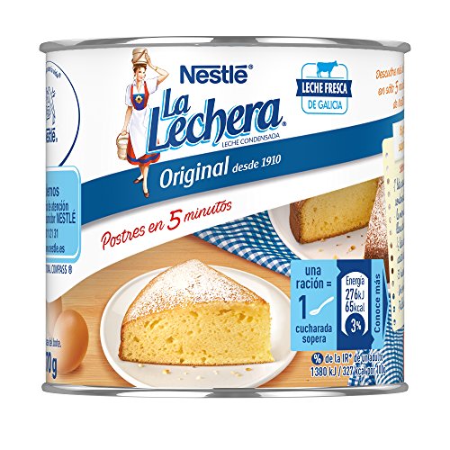 Nestlé La Lechera Leche condensada entera - Lata de leche condensada entera abre fácil - Caja de 12 x 370g