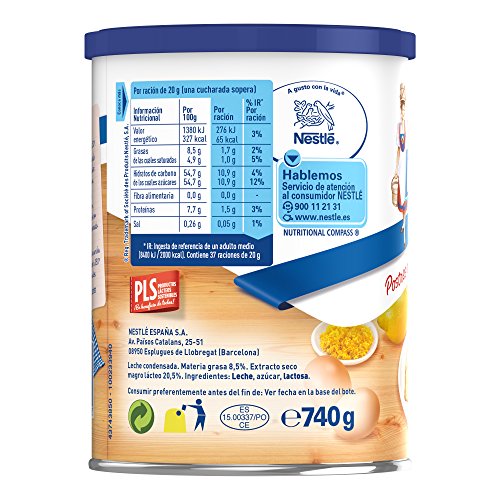 Nestlé La Lechera Leche condensada entera - Lata de leche condensada entera abre fácil - Caja de 12 x 740g