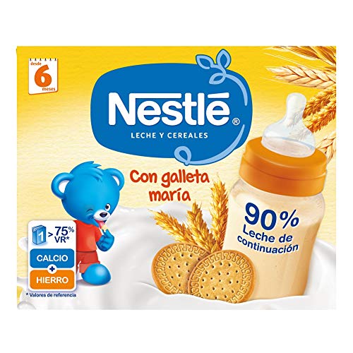 Nestlé Leche y Cereales galleta - Alimento Para bebés - Paquete de 6x2 unidades de 250ml