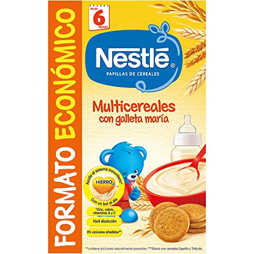 Nestlé - Multicereales con galleta María - Papilla de cereales instantánea de fácil disolución 500 gr - Pack de 3 (Total 1500 grams)