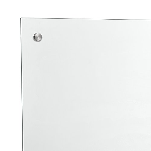 [neu.haus] Panel de cristal para pared cocina protección contra salpicaduras (90x50cm) - vidrio transparente - material de montaje incluido