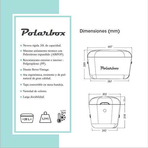 Nevera Polarbox Retro Vintage 20 Litros Portátil Lila