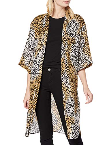 New Look Ange Animal Kimono Chaqueta Punto, Marrón (Brown Pattern 29), 36 (Talla del Fabricante: 51) para Mujer