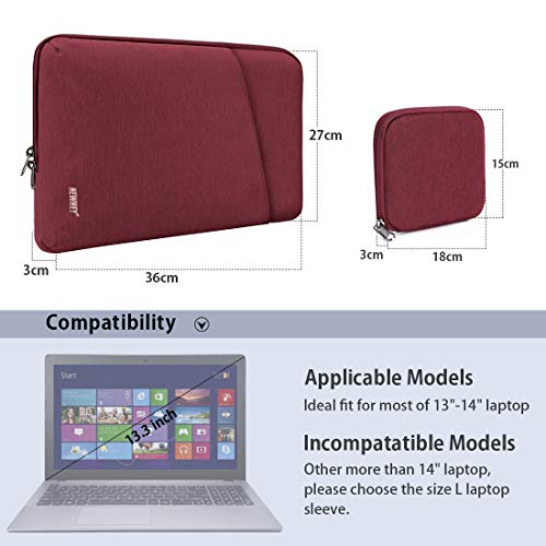 NEWHEY Funda Portatil 13-14 Pulgadas Funda para Macbook Air 13 Pulgadas Impermeable Funda Ordenador Blandas Antigolpes con Pequeño Caso Rojo