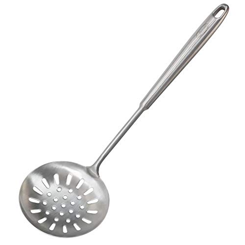 Newness Espumadera, Espumadera de Cocina con Colador de 304 Acero Inoxidable, con Manija Redonda Ergonómica del Vacío, Cocina Cuchara del Colador [Anticorrosión, Resistencia al Calor]