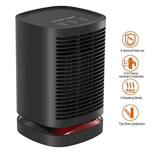 NEXGADGET Calefactor Cerámico PTC 950W Calentacdor Eléctrico de Espacio Personal de Aire Caliente con Oscilación Automática, Protección contra Sobrecalentamiento y Volcado, para Hogar y Oficina