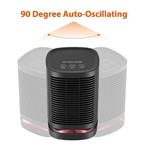 NEXGADGET Calefactor Cerámico PTC 950W Calentacdor Eléctrico de Espacio Personal de Aire Caliente con Oscilación Automática, Protección contra Sobrecalentamiento y Volcado, para Hogar y Oficina