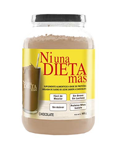 NI UNA DIETA MÁS - proteína whey isolate (delicioso chocolate) 0 azúcar, 0 Lactosa, fácil de mezclar