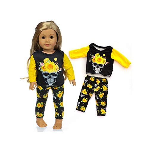 Nicedier Modelo de la Navidad Ropa de la muñeca cráneo Creativo de la Flor de Halloween Muñeca Mini Manera del Equipo Doll Dress Decoración Linda muñeca de la simulación Soft Ropa 1pc Q-509 Tipo