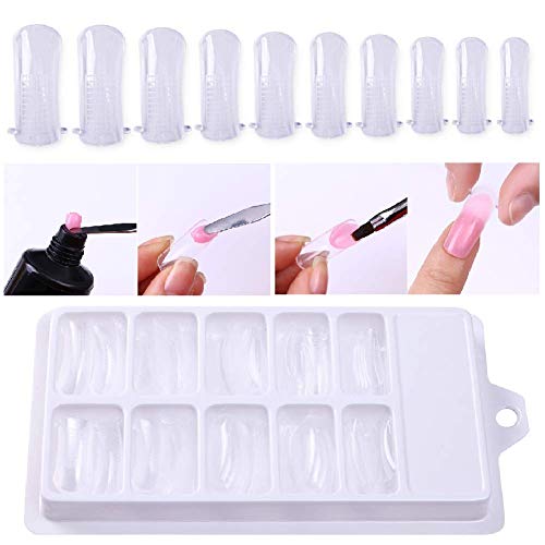 NICOLE DIARY 100 Unids Claro Sistema de Uñas Forma Cubierta Completa Construcción Rápida Gel Molde Consejos Extensión Del Dedo Del Clavo UV Gel Constructor Herramienta de BRICOLAJE de Manicura