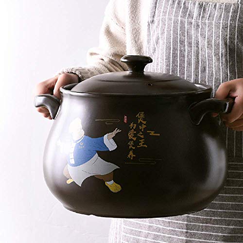 NIHAOA Restaurante Arcilla Olla Olla de Cocina Japonesa a Prueba de Calor Pot Hot Pot Libre de BPA Antiadherente de cerámica Sopa de Olla Grande Capacit (Color : Kung Fu, Size : 13L)