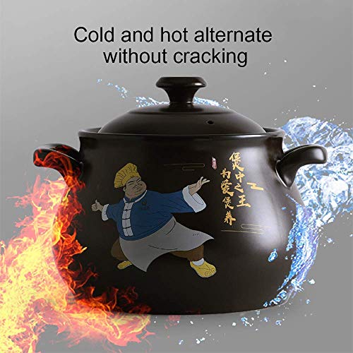 NIHAOA Restaurante Arcilla Olla Olla de Cocina Japonesa a Prueba de Calor Pot Hot Pot Libre de BPA Antiadherente de cerámica Sopa de Olla Grande Capacit (Color : Kung Fu, Size : 13L)