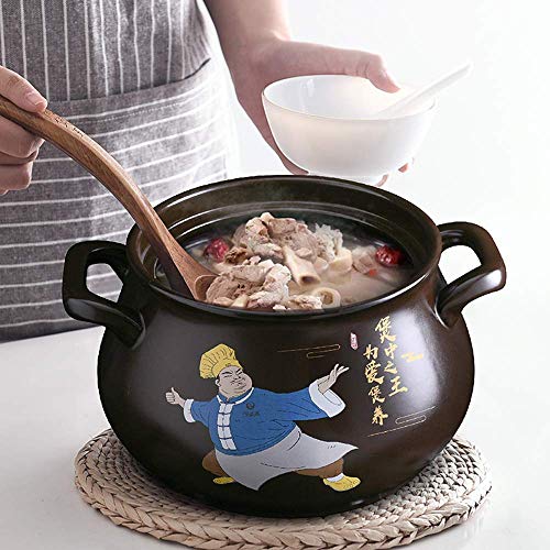 NIHAOA Restaurante Arcilla Olla Olla de Cocina Japonesa a Prueba de Calor Pot Hot Pot Libre de BPA Antiadherente de cerámica Sopa de Olla Grande Capacit (Color : Kung Fu, Size : 13L)