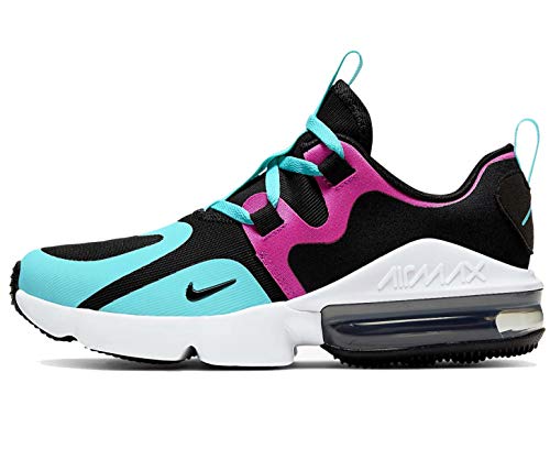 Nike Air MAX Infinity, Zapatillas de Atletismo para Niños, Multicolor (Black/Black/Hyper Violet/Aurora Green 003), 37.5 EU