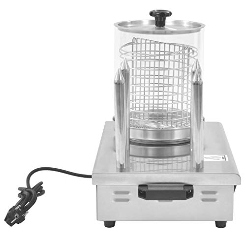 Nishore Máquina de Perritos Calentador de Perritos Calientes, con 4 Varillas de Calentamiento con 1 Tapa Extraíble, Maquina de Calientesmaquina Perritos, Acero Inoxidable 550 W Plateado