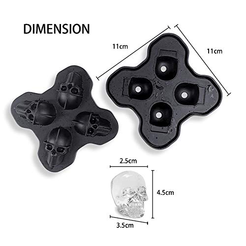 NIUSPK Bandeja de Cubitos de Hielo,Cubo de Cubitos de Hielo 3D Calavera Molde,Bandeja Molde con Tapa, Bandeja de Cubitos de Hielo de Silicona,Hacer Cubitos Hielo para Agua,C¨®CTEL y Otras Bebidas.