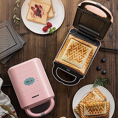 NMBD Desayuno Frisbee Sandwich automático Mini Tortilla Waffle Maker con Recubrimiento Antiadherente Easy Clean de Aperitivos for el Almuerzo, 4 bandejas for Hornear KAIRUI