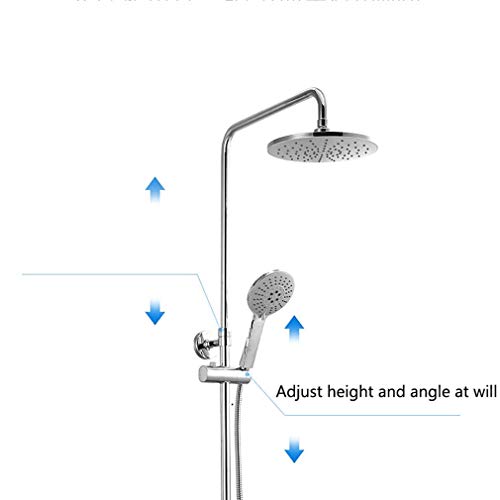NMDD Sistema de Ducha con termostato, Mezclador termostático de Ducha con Cabezal de Ducha y Sistema de Ducha descalcificador de Mano para Ducha de Barra de baño, Cromo Ajustable, descalcificació